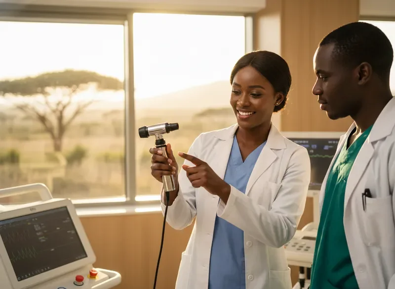 Healthcare provider consulting on medical device selection